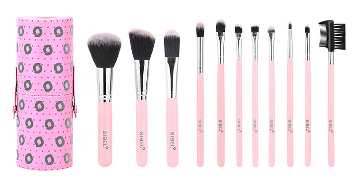 Pink Flamingo Cosmetics Brushes 11pcs